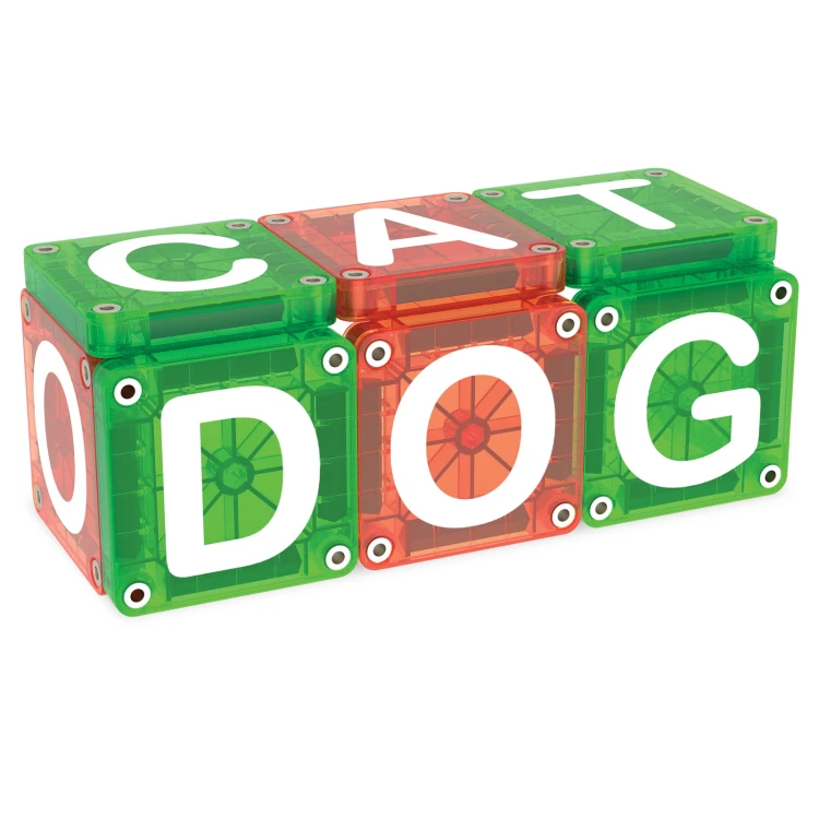 MAGNA-TILES microMAGS LEARN Letters 56 el. magnetyczne płytki z literami do nauki alfabetu