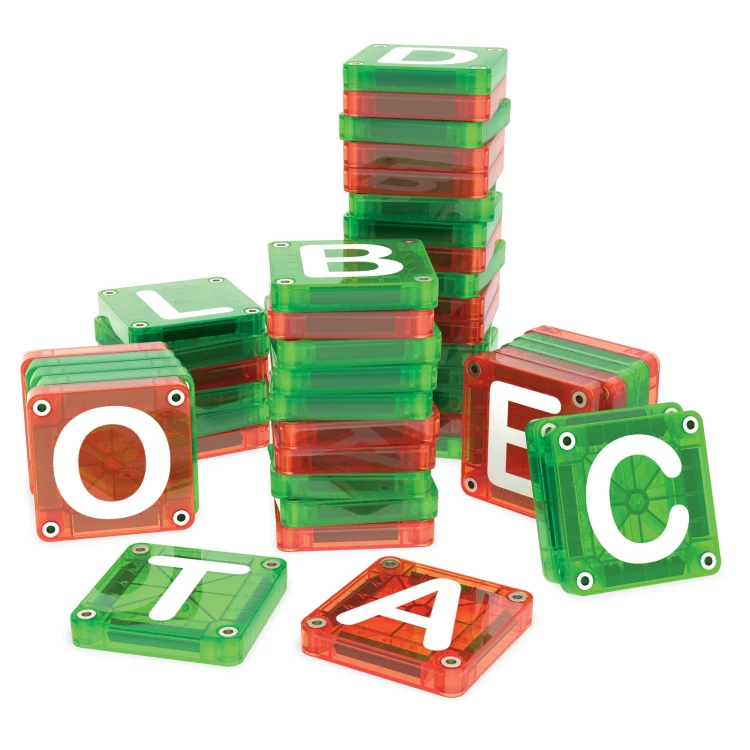 MAGNA-TILES microMAGS LEARN Letters 56 el. magnetyczne płytki z literami do nauki alfabetu