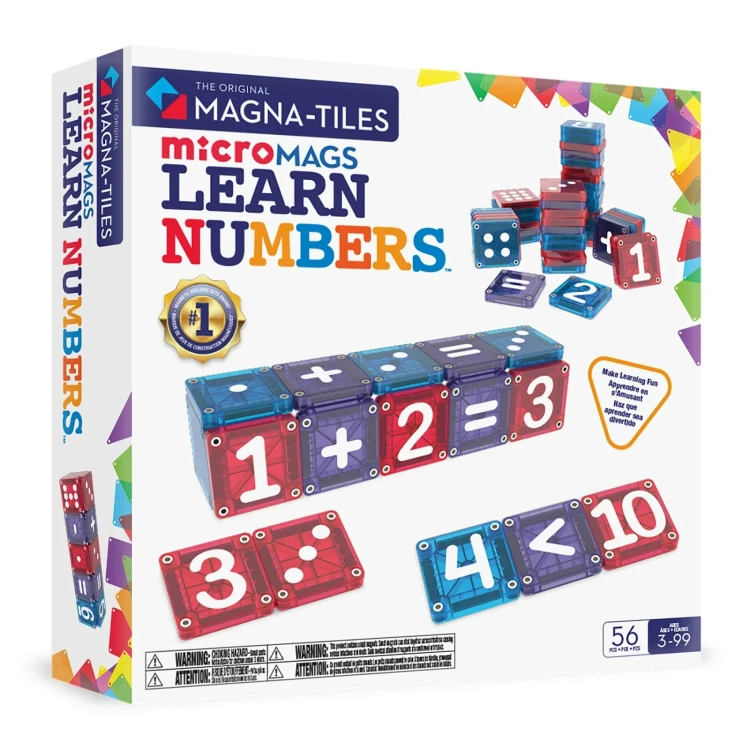 MAGNA-TILES microMAGS LEARN Numbers magnetyczne płytki do nauki cyfr liczenia i matematyki