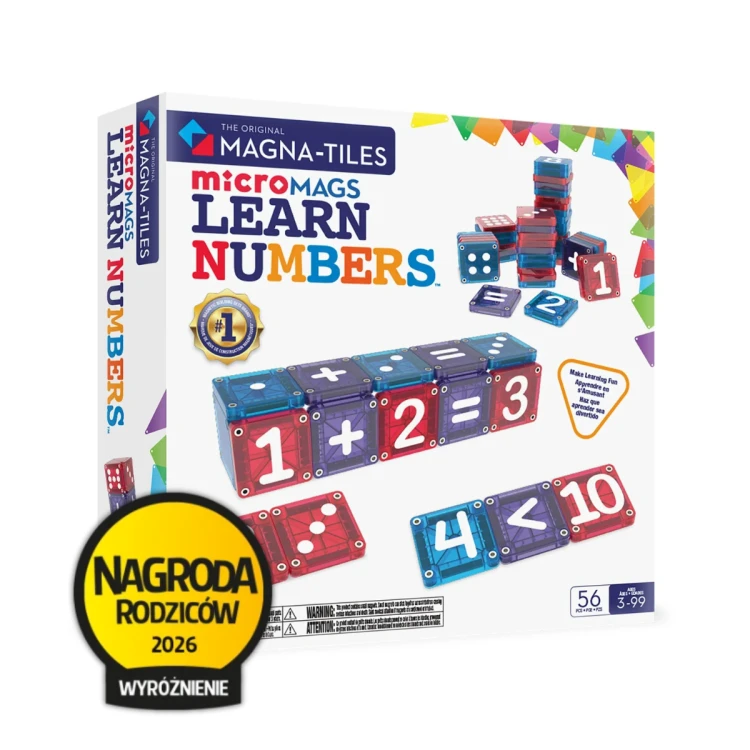 MAGNA-TILES microMAGS LEARN Numbers magnetyczne płytki do nauki cyfr liczenia i matematyki