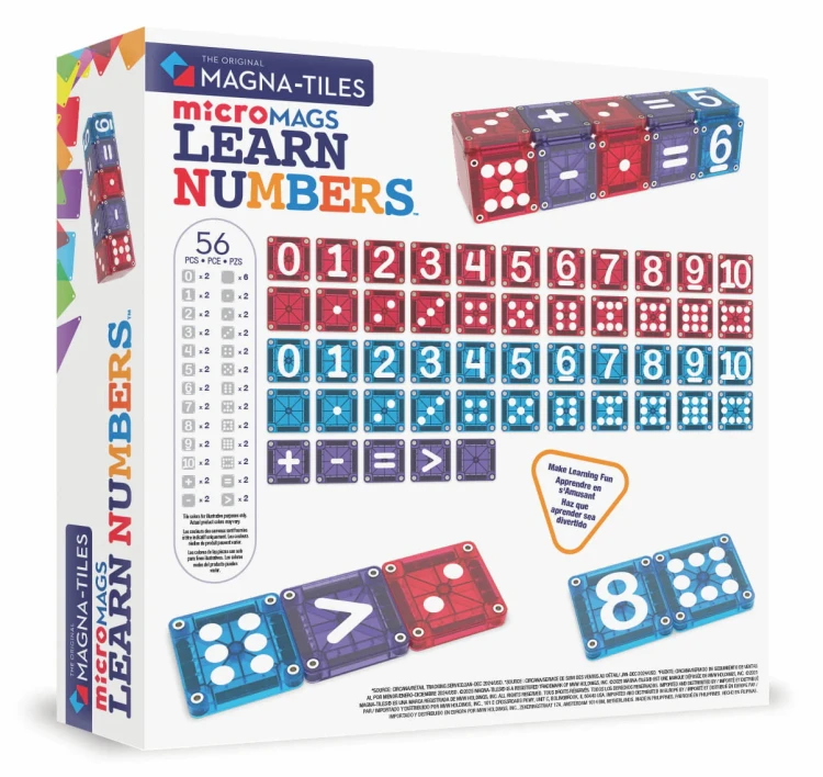MAGNA-TILES microMAGS LEARN Numbers magnetyczne płytki do nauki cyfr liczenia i matematyki