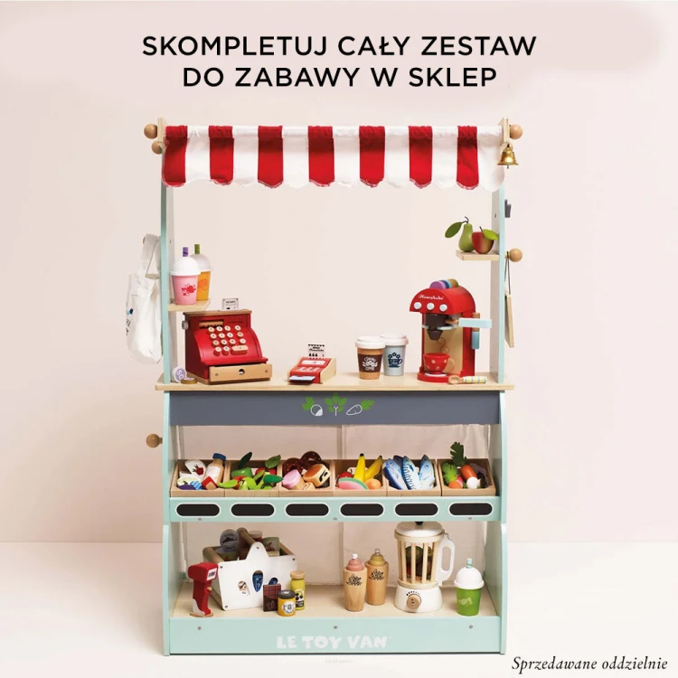 Drewniane warzywa w skrzynce – zestaw edukacyjny Le Toy Van do zabawy w sklep i gotowanie
