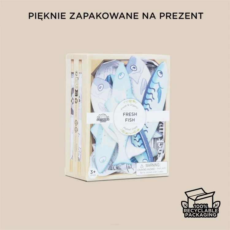 Drewniane ryby w skrzynce Le Toy Van – zestaw 6 ryb