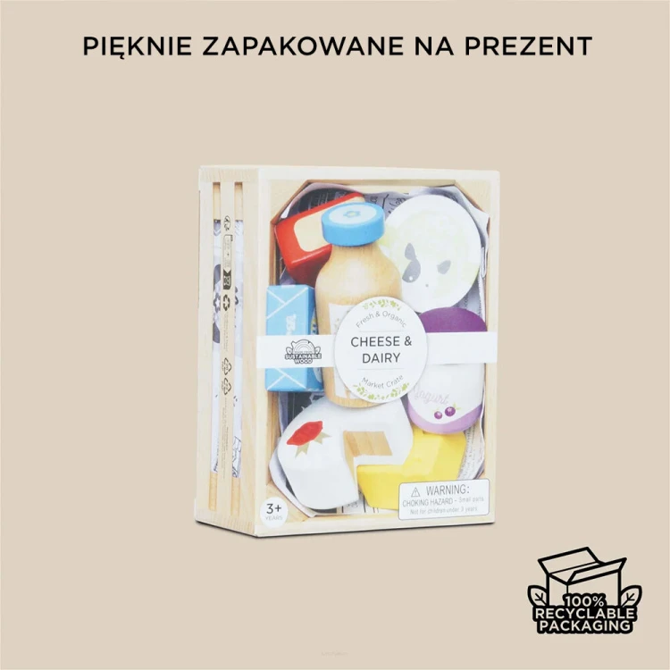 Drewniana skrzynka z nabiałem Le Toy Van – sery, jogurt, masło i mleko