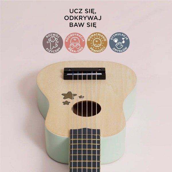 Drewniana gitara dla dzieci Le Toy Van z 6 kolorowymi strunami FSC® 3+