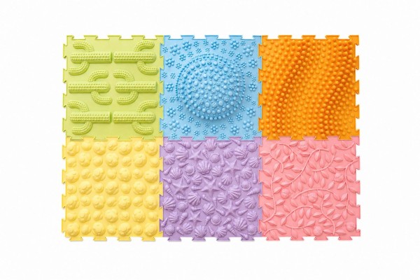 Sense2Play Ścieżka sensoryczna Pastel zestaw 6 mat sensorycznych 30 × 30 cm o różnych fakturach