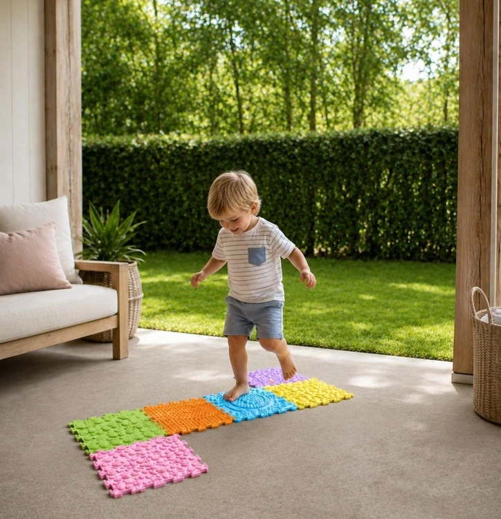 Sense2Play Ścieżka sensoryczna Pastel zestaw 6 mat sensorycznych 30 × 30 cm o różnych fakturach