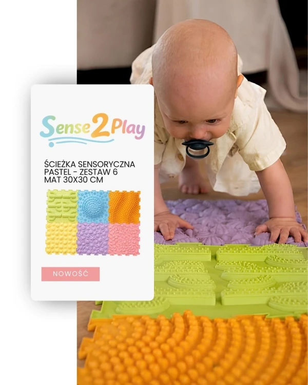 Sense2Play Ścieżka sensoryczna Pastel zestaw 6 mat sensorycznych 30 × 30 cm o różnych fakturach