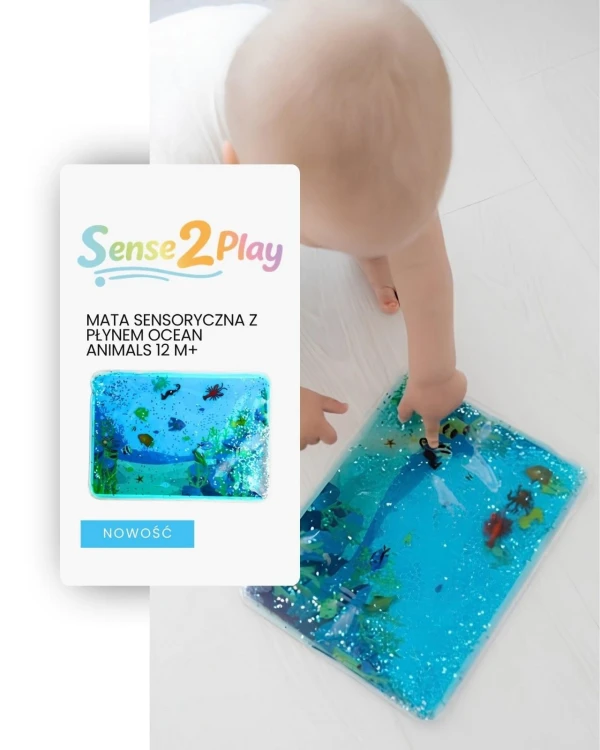 Sense2Play Ocean Animals mata sensoryczna z kolorowym płynem, brokatem i zwierzętami morskimi