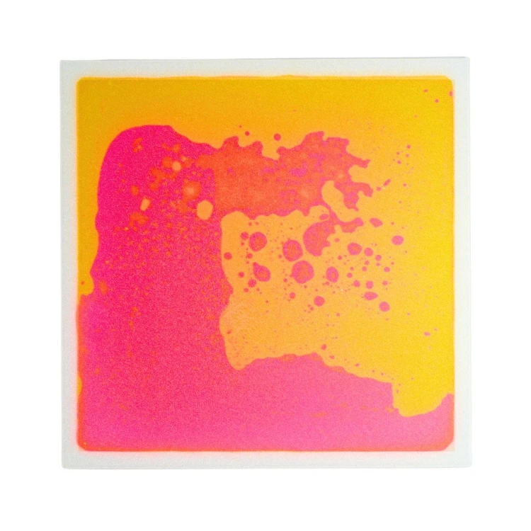 Sense2Play Orange/Pink płytka sensoryczna 30 × 30 cm z pomarańczowo-różowym płynem