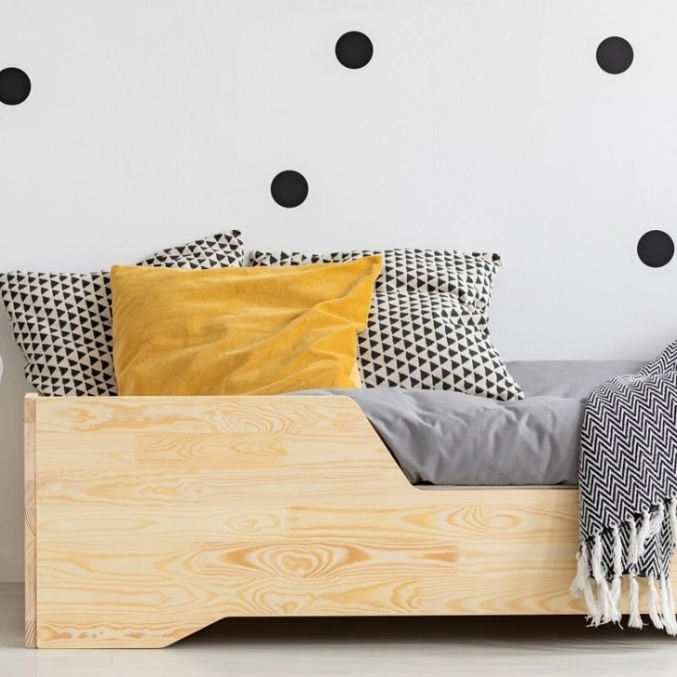 Łóżko dziecięce BOX 1 Montessori z drewna sosnowego – niskie łóżko dziecięce dostępne w pięciu kolorach