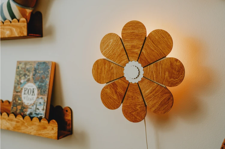 Lampka nocna kwiatek vintage do pokoju dziecka