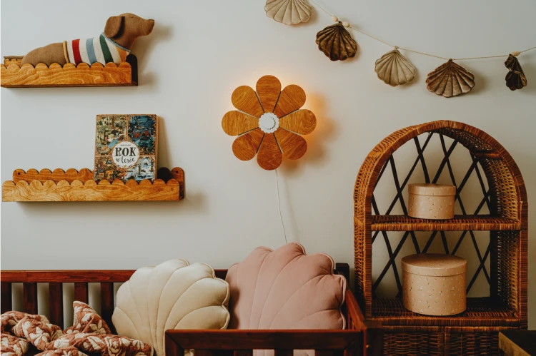 Lampka nocna kwiatek vintage do pokoju dziecka