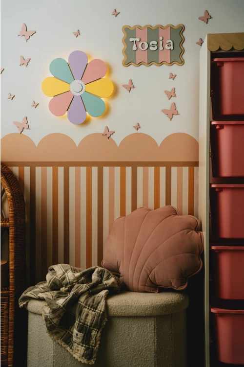 Kwiatek pastelowy lampka nocna do pokoju dziecięcego
