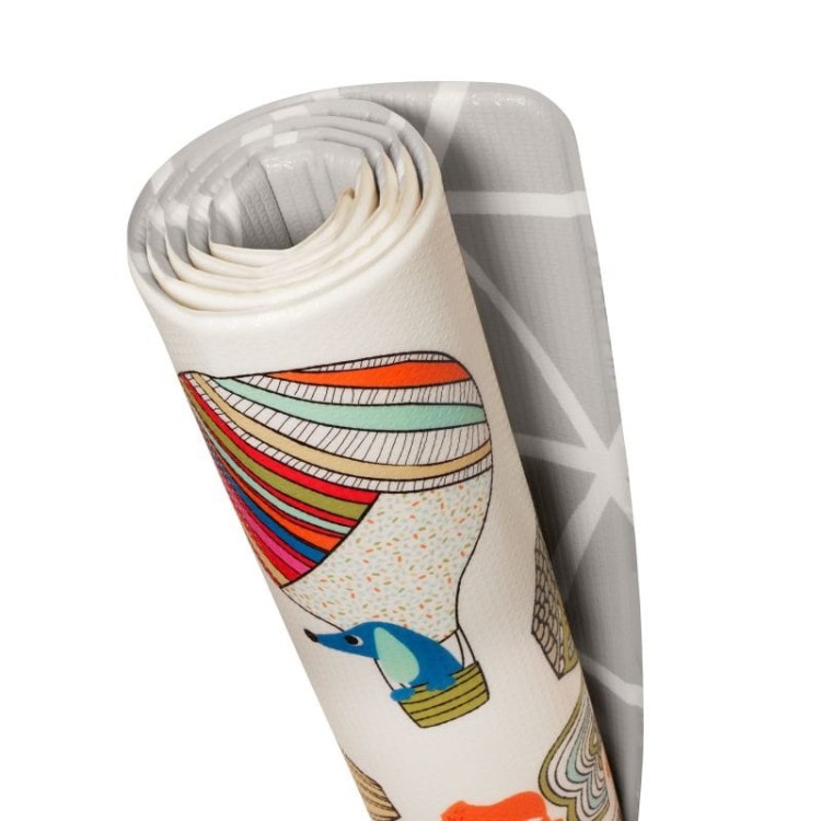 Skip Hop Dwustronny Dywan Piankowy Wesołe Podwórko – kolorowy wzór dziecięcy i stonowany nowoczesny print