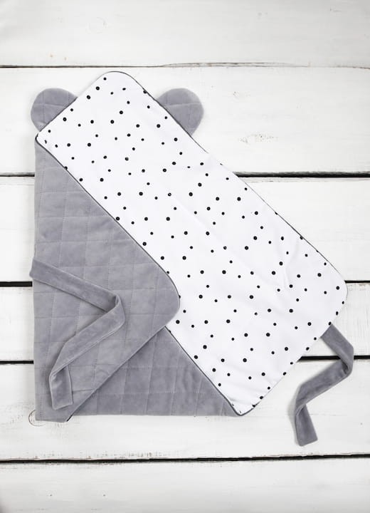 Rożek niemowlęcy Royal Baby Grey/Grey z miękkiego weluru z uszami