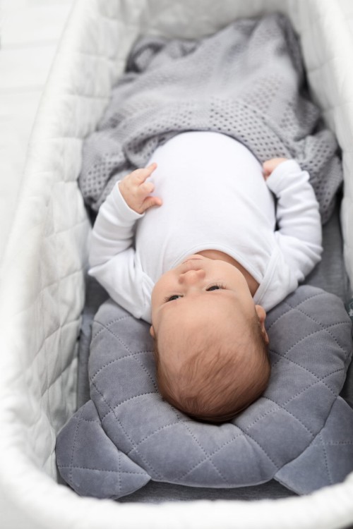 Szara poduszka antyspłaszczająca Royal Baby w kształcie misia