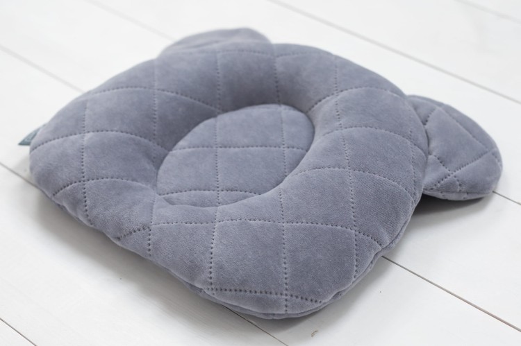 Szara poduszka antyspłaszczająca Royal Baby w kształcie misia