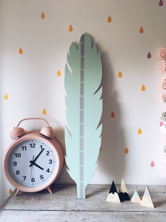 Drewniana Miarka Wzrostu dla dzieci - Piórko