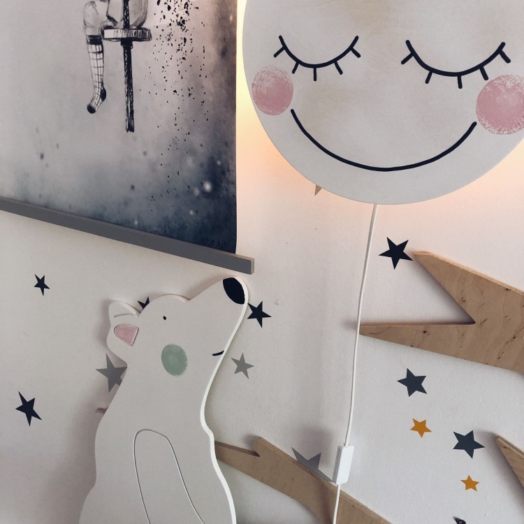 Drewniana lampka nocna dla dzieci Duży Księżyc