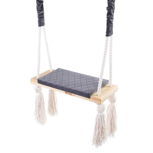 Drewniana huśtawka dla dzieci Grafitowa