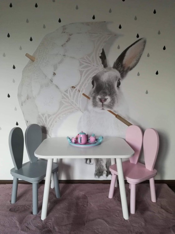 Drewniany stolik dla dzieci Maxi z naturalnego drewna bukowego – duży stolik do zabawy i nauki