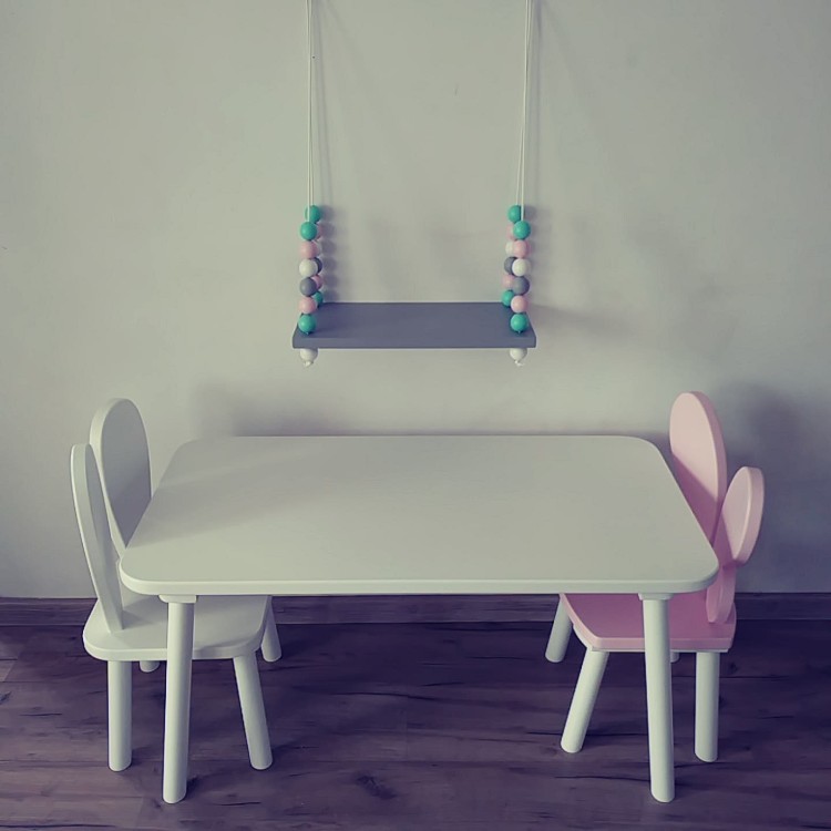 Drewniany stolik dla dzieci Maxi z naturalnego drewna bukowego – duży stolik do zabawy i nauki