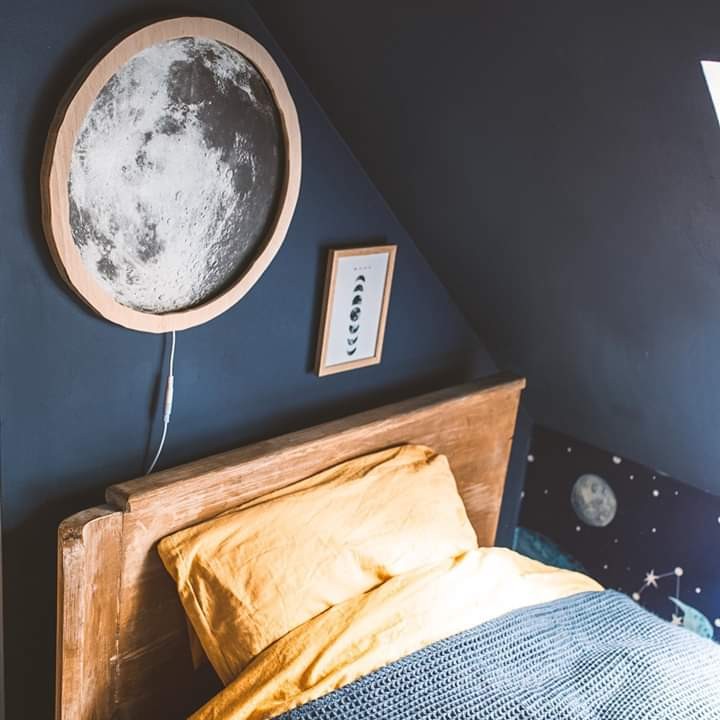 Drewniana lampka Led dla dzieci Księżyc