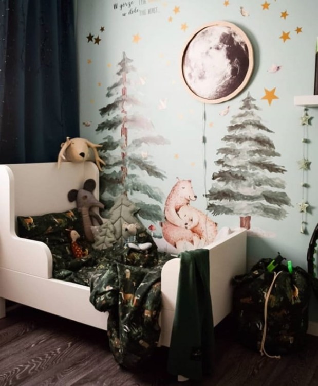 Drewniana lampka Led dla dzieci Księżyc