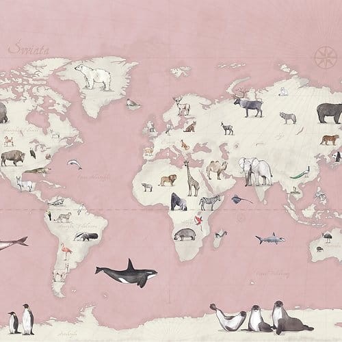 Tapeta Malumi ROSE MAPS do pokoju dziecięcego