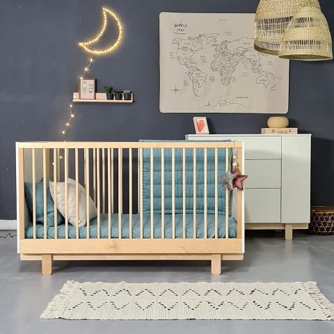 Łóżeczko Basic 70x140 cm rosnące z dzieckiem Złamana Biel