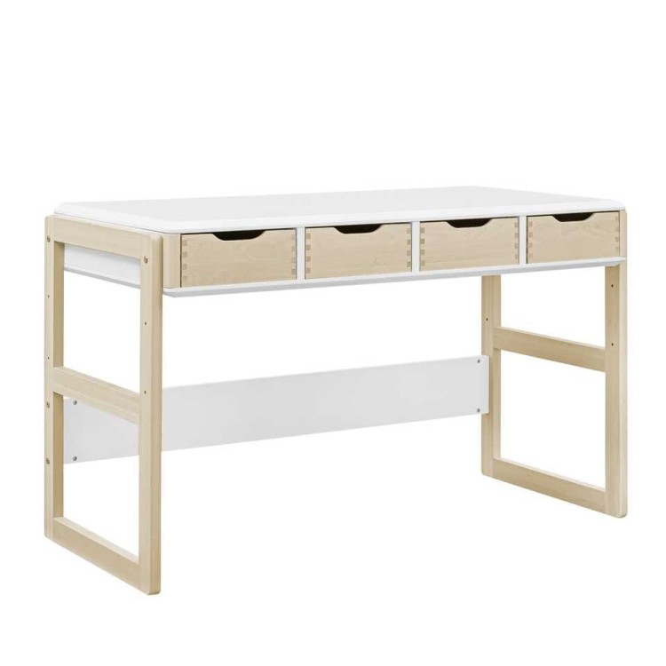 Biurko Funflex z drewna z regulacją wysokości – widok z przodu