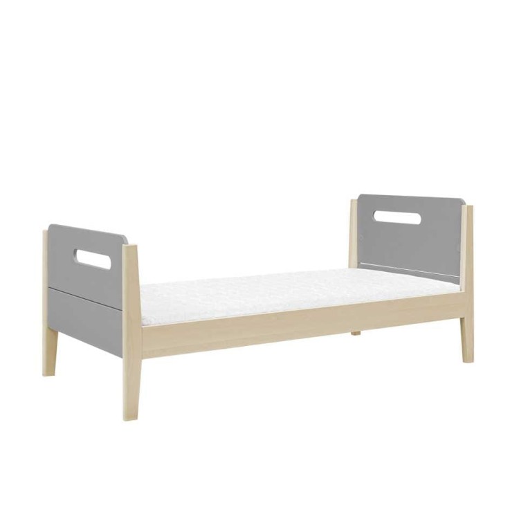 Drewniane łóżko pojedyncze dla dzieci 90 cm Minimondo - szare