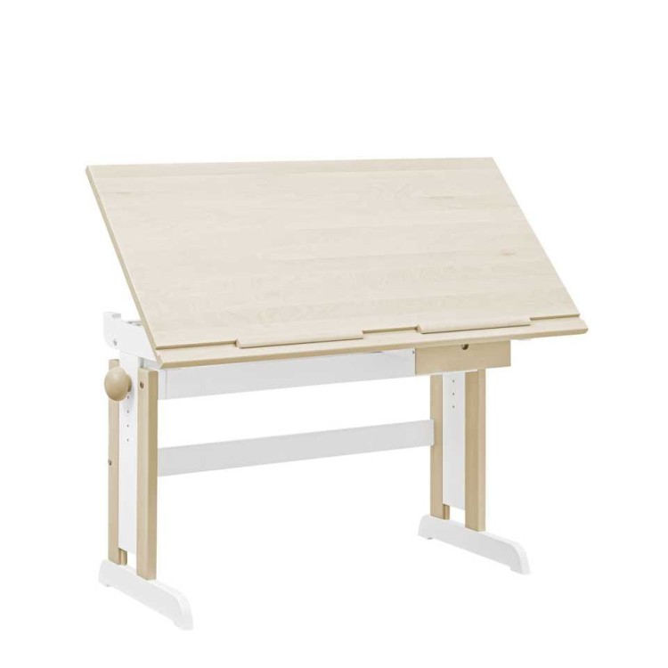 Biurko dziecięce TIPOO z regulacją wysokości wykonane z drewna brzozowego
