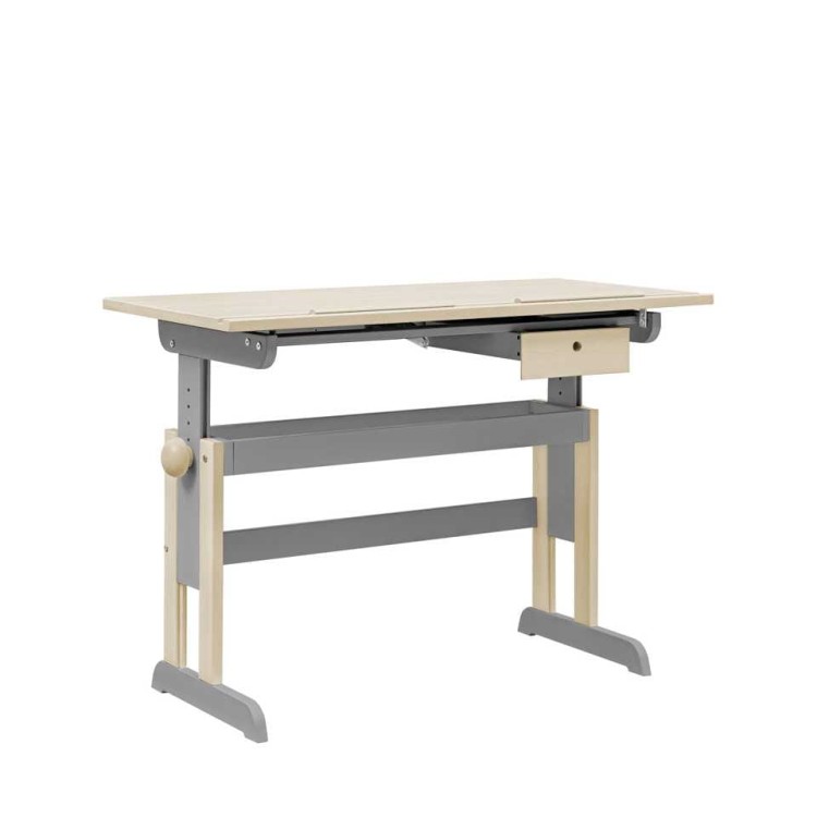 Biurko dziecięce TIPOO z regulacją wysokości wykonane z drewna brzozowego