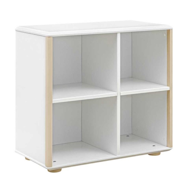 Regał niski, szeroki Funflex, typu kalax, Szerokość: 76,5 cm  Wysokość: 72 cm  Głębokość: 40 cm - biały