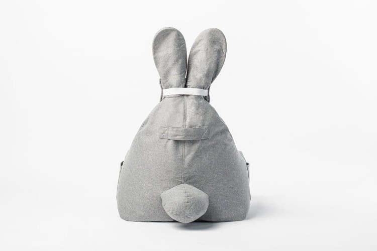 Pufa Funny Bunny dla dziecka z uszami króliczka – wygodne siedzisko z oparciem