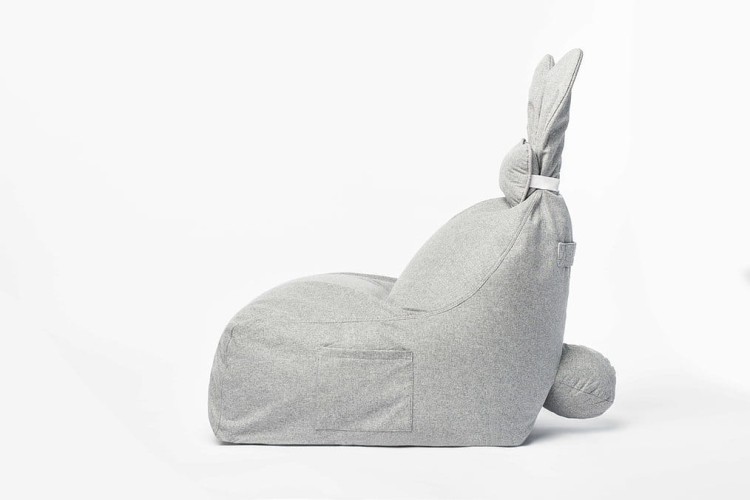 Pufa Funny Bunny dla dziecka z uszami króliczka – wygodne siedzisko z oparciem