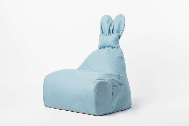 Pufa Funny Bunny dla dziecka z uszami króliczka – wygodne siedzisko z oparciem