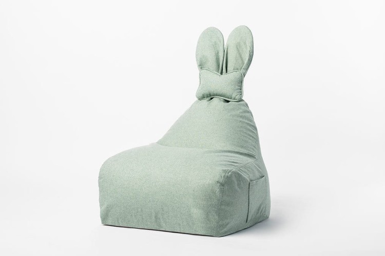 Pufa Funny Bunny dla dziecka z uszami króliczka – wygodne siedzisko z oparciem