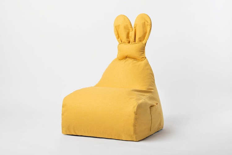 Pufa Funny Bunny dla dziecka z uszami króliczka – wygodne siedzisko z oparciem