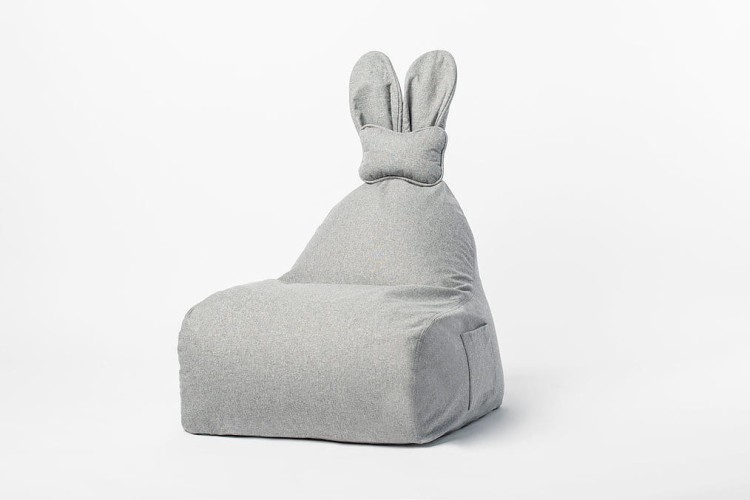 Pufa Funny Bunny dla dziecka z uszami króliczka – wygodne siedzisko z oparciem