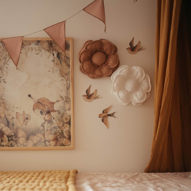 Lniany kwiatek dekoracyjny Terracotta Rose do pokoju dziecka