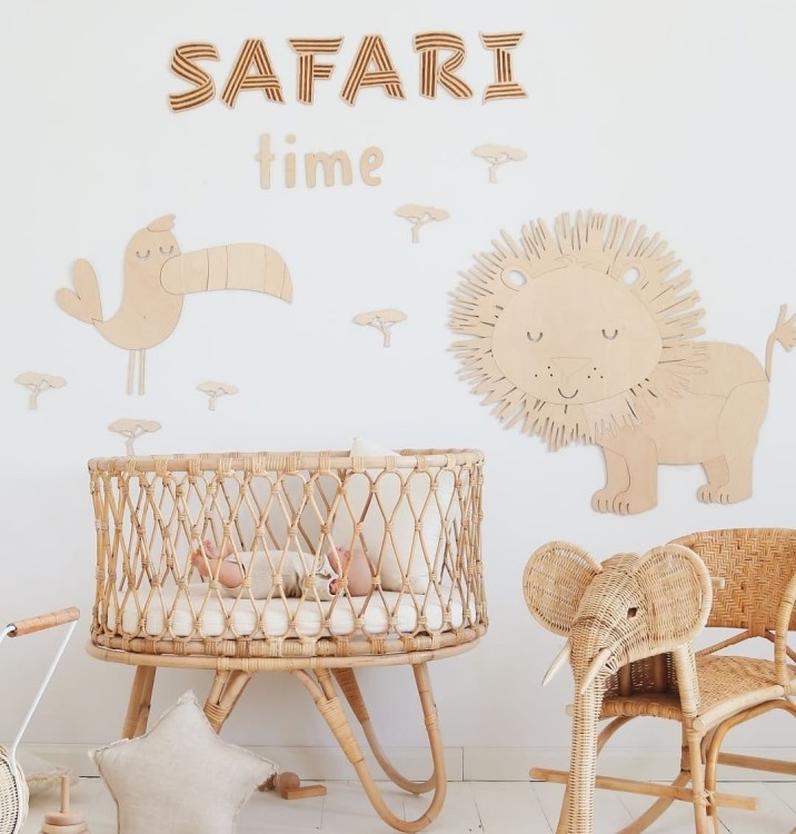 Drewniana żyrafa Safari dekoracja ścienna