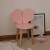 drewniane krzesełko dla dzieci Myszka z litego drewna bukowego w różowym  kolorze