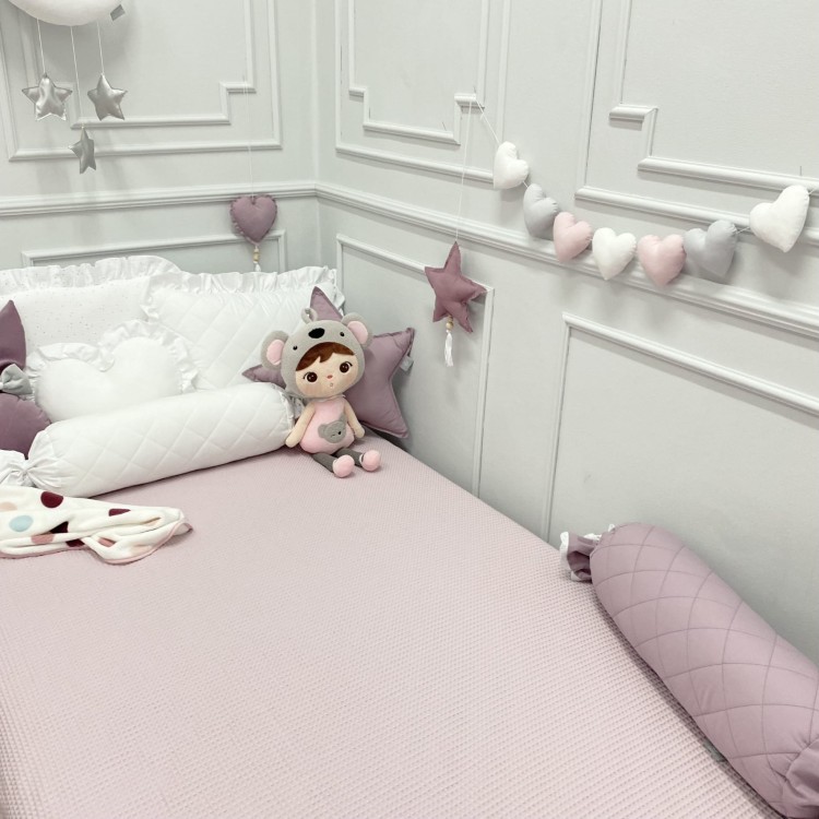 narzuta wafelkowa złamany róż do łóżeczka