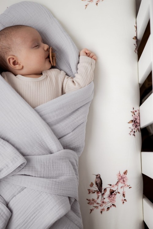 muślinowy rożek niemowlęcy dark grey