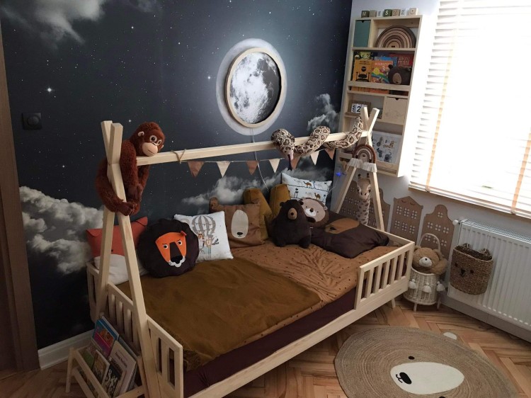 Drewniana lampka Led dla dzieci Księżyc