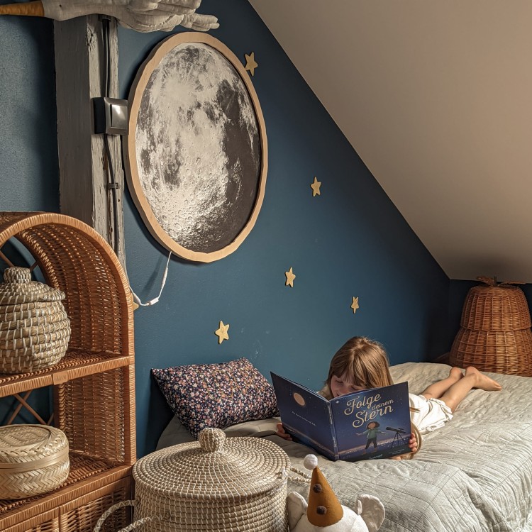 Drewniana lampka Led dla dzieci Księżyc