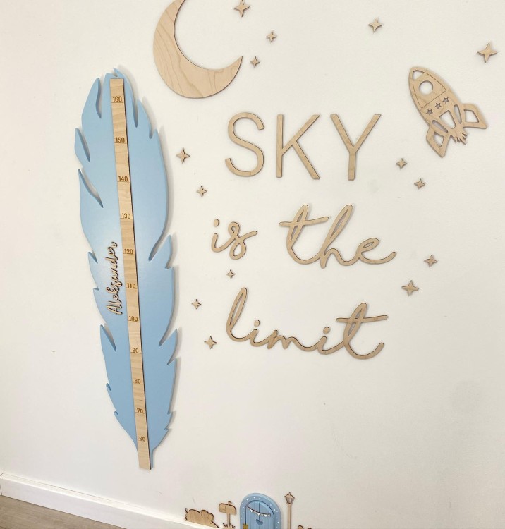 Drewniana Miarka Wzrostu dla dzieci - Piórko